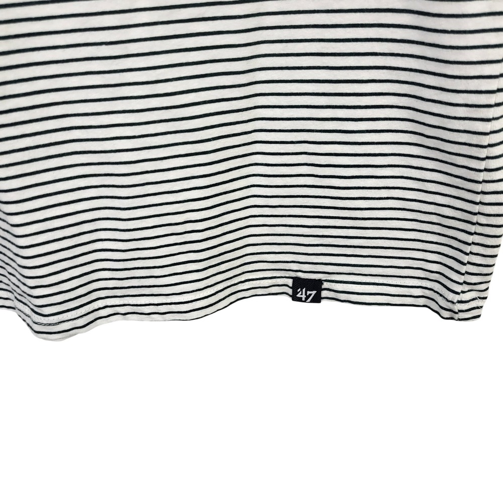 47 Brand Green Bay Packers T Shirt Womens Medium Striped Ringer NFL Football - Picture 2 of 5